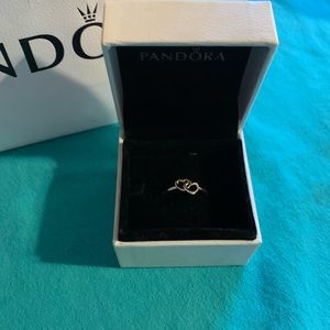 Pandora two toned two hearts ring size 6!